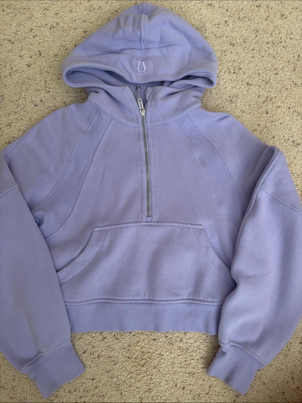 Lululemon Lilac Half-Zip Scuba Hoodie with Hood XS/S